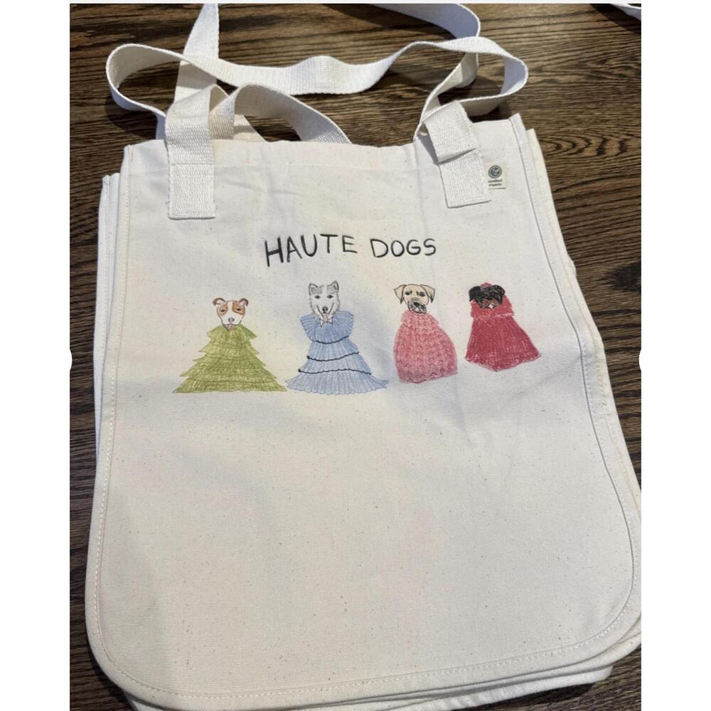 NEW UNFORTUNATE PORTRAIT haute dog tote bag in natural